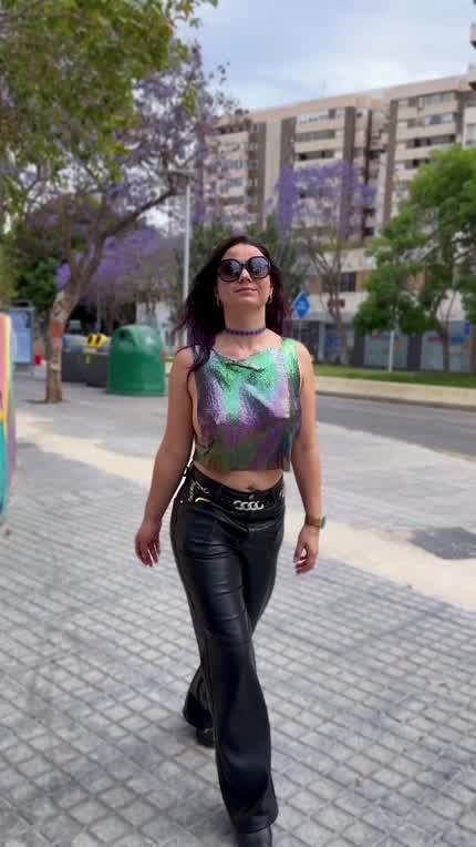 They bounce so well in this top and the shimmer shows my perky hard nipples off so well.