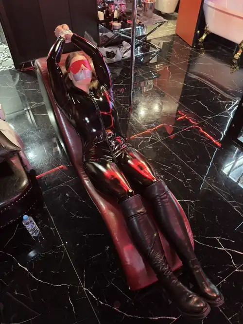 Tied up in BDSM basement