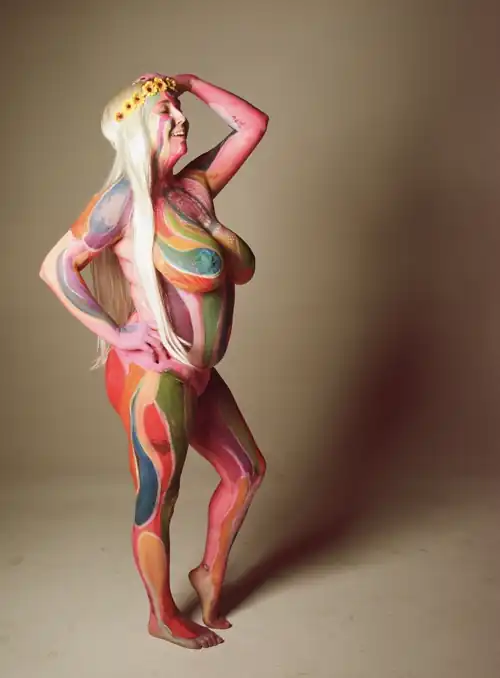 I'm really proud of the quality of this film photography. Vintage camera used to capture a 1960s style of body paint.
