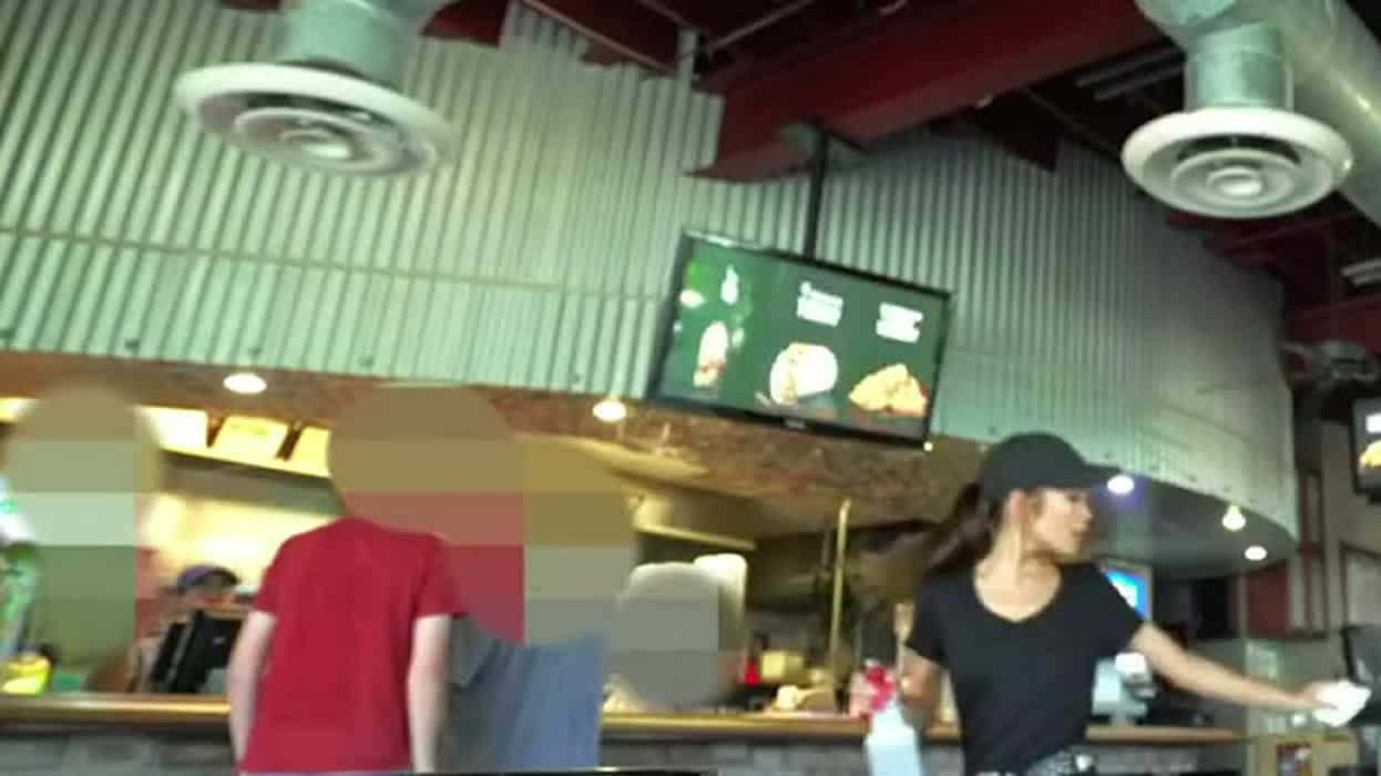 Asian Waitress Gets Rough Fuck with a Client