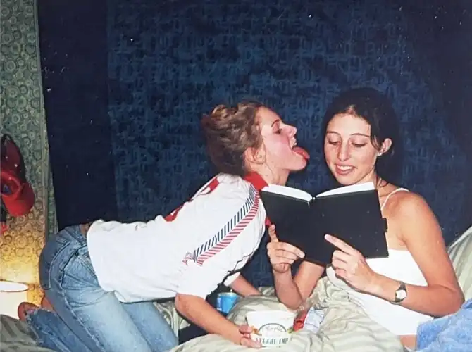 New photo of Lana with a friend at Kent Boarding School, 2002!