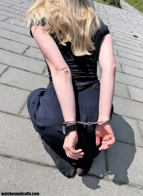 I cuffed myself outdoors