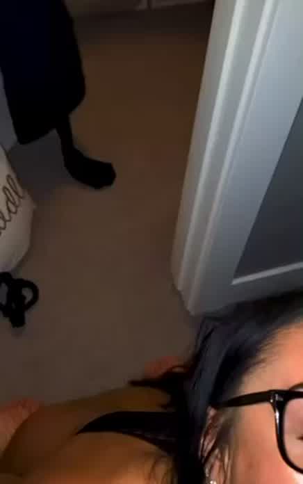 All over her glasses