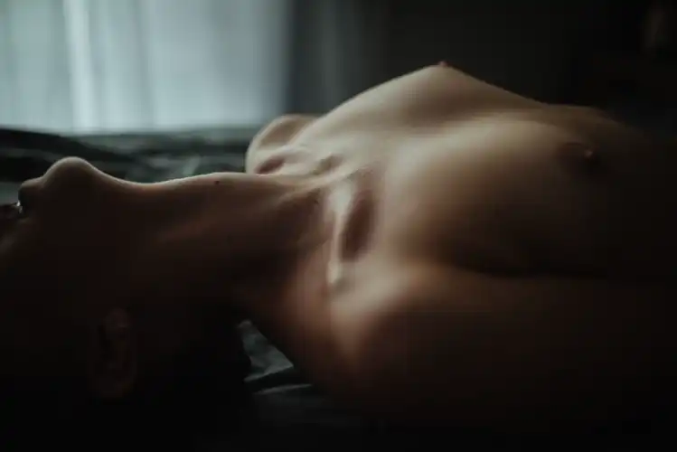 Collarbones and an exposed throat