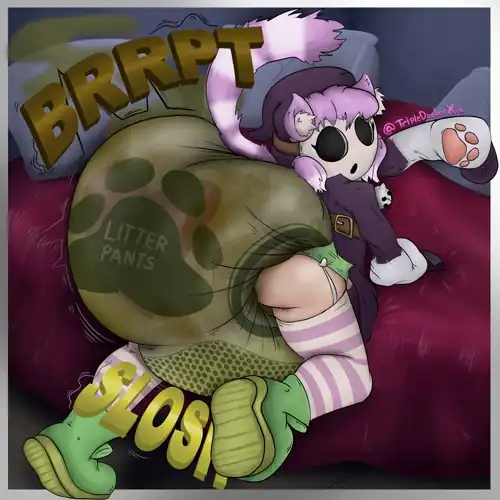Miss litter pants getting all comfy hehe (By TripleDeckerXia)