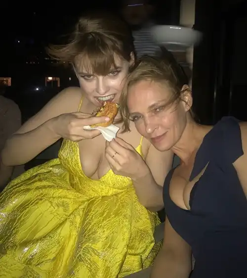 With Uma Thurman