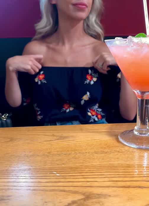 Put some drinks in me and I’ll pull my tits out anywhere :)