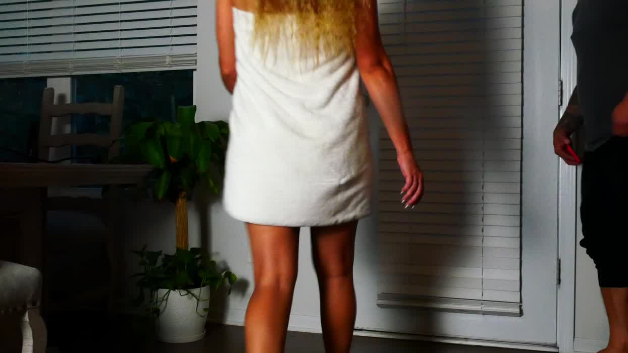 I jerked off the delivery boy with my husband watching behind the door…