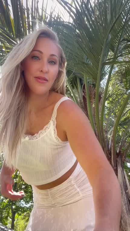 Offering you views of palm trees and perky mom boobs