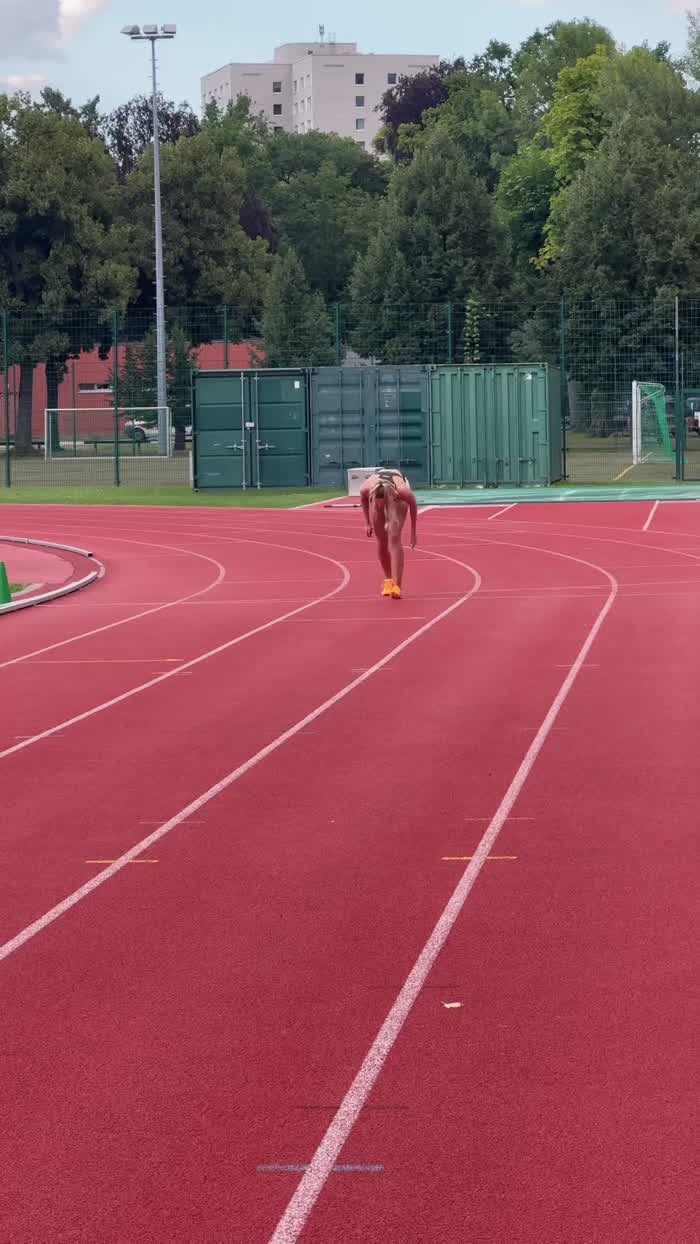 Alica doing some early training