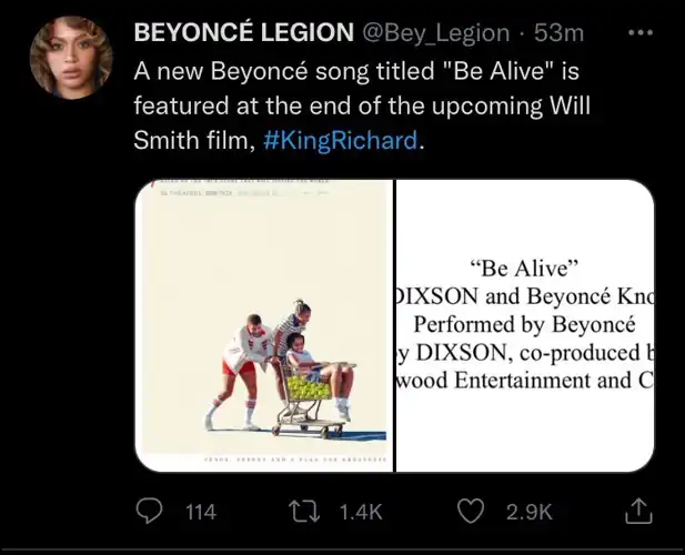 She’s coming y’all - new song titled “Be Alive”