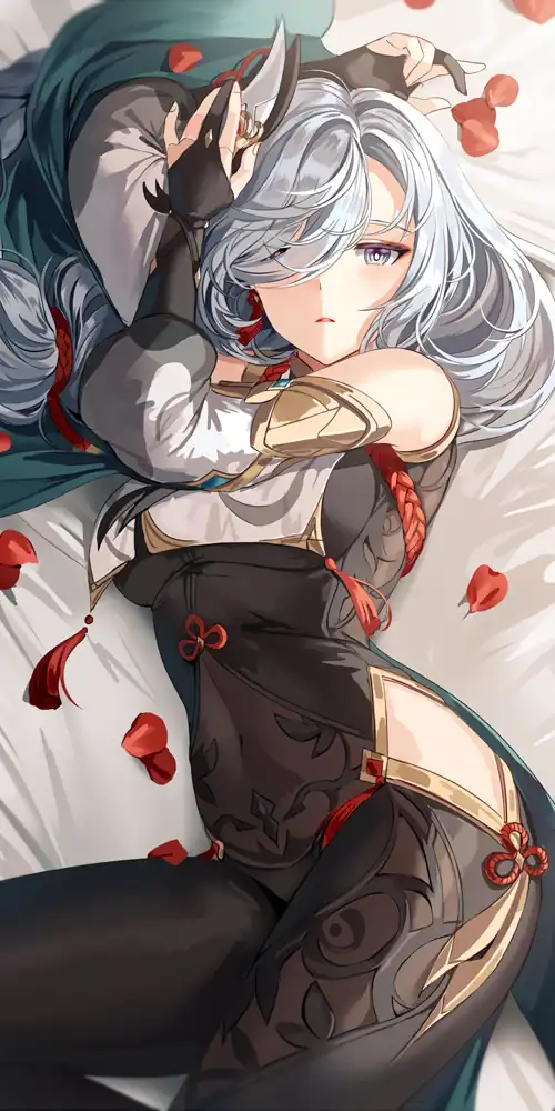 "Rose Pedals" Shenhe🌹💕[Genshin Impact] (2000x4000)