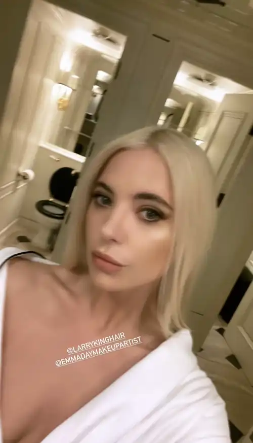 Selfie after hair is done via IG story (June 2023)