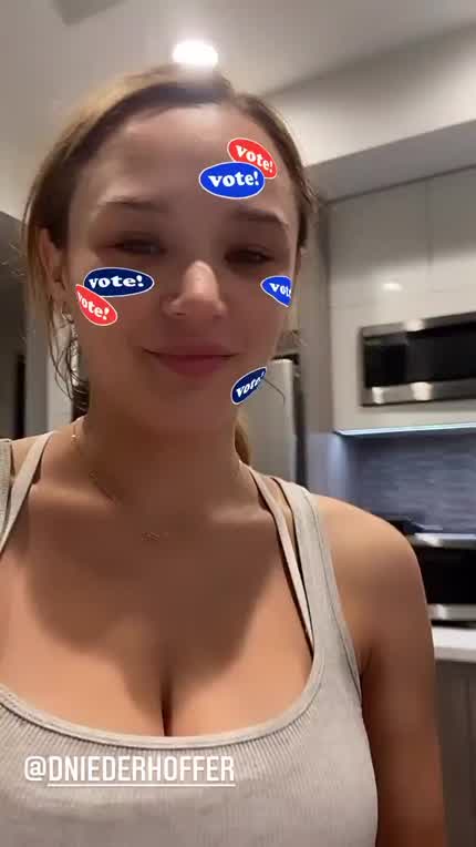 Busty in a tank top (deleted ig story)