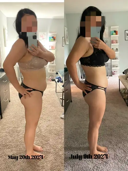 2 months in! 15lb down! Do you see a difference? 5’3, CW 150lb GW 125lb