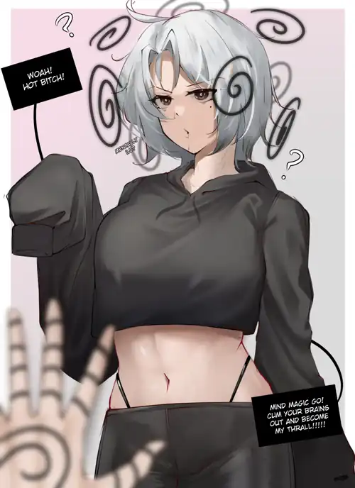 Dumb magic works on even dumber hot chicks~ (Eroborne's OC, drawn by Eroborne)