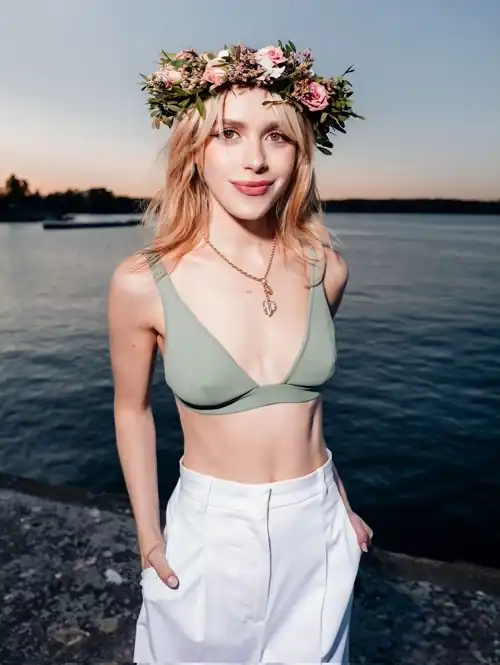 Photoshoot by German Larkin for Max Mara Resort 2024_Kiernan Shipka 