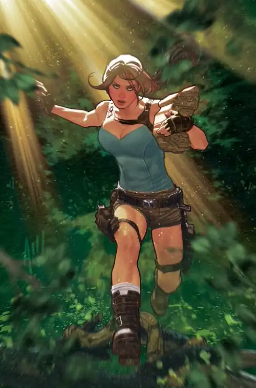 Unused Tomb Raider comic cover art by Adam Hughes that was rejected for being 'too sexy'.