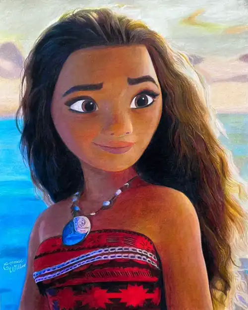 My pencil portrait of Moana