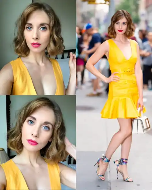 Alison being the sunshine in a yellow dress (Build series interview, 2019)
