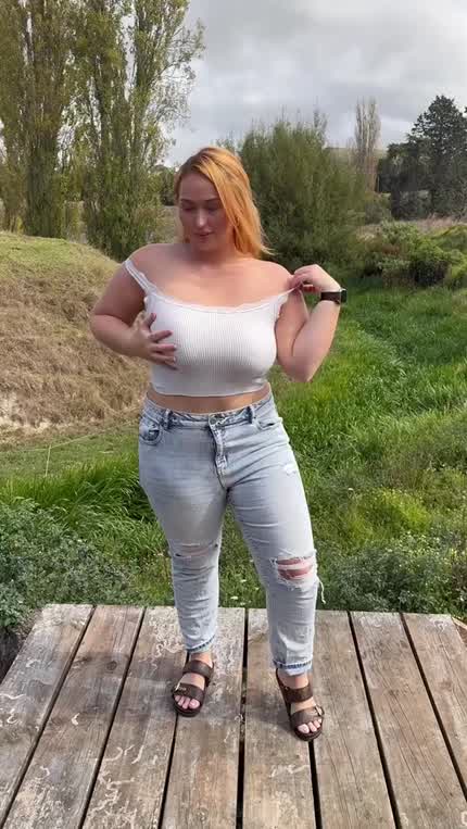 I never wear a bra just so I can do this during walks