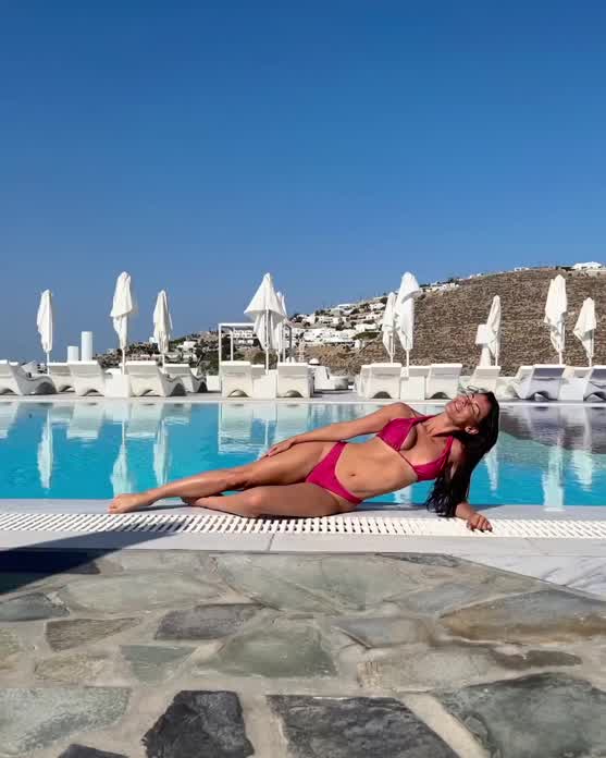Mykonos, Greece from her IG on August 15, 2023