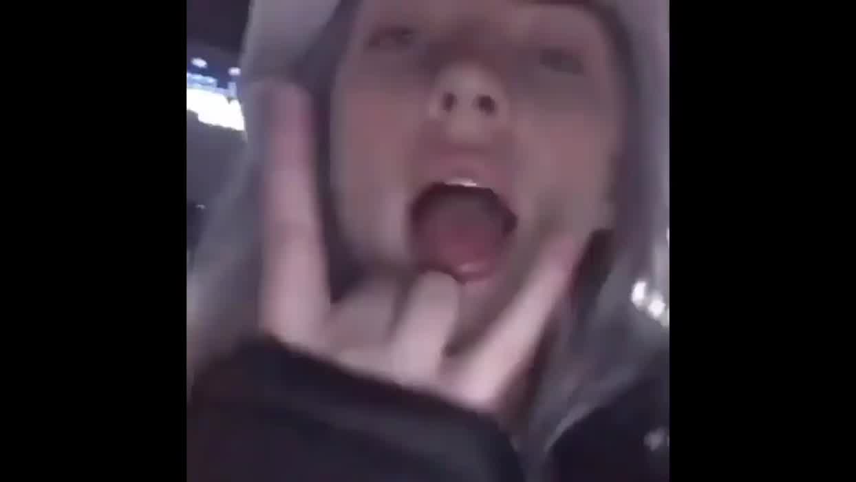 Sticking her tongue all the way out 👅