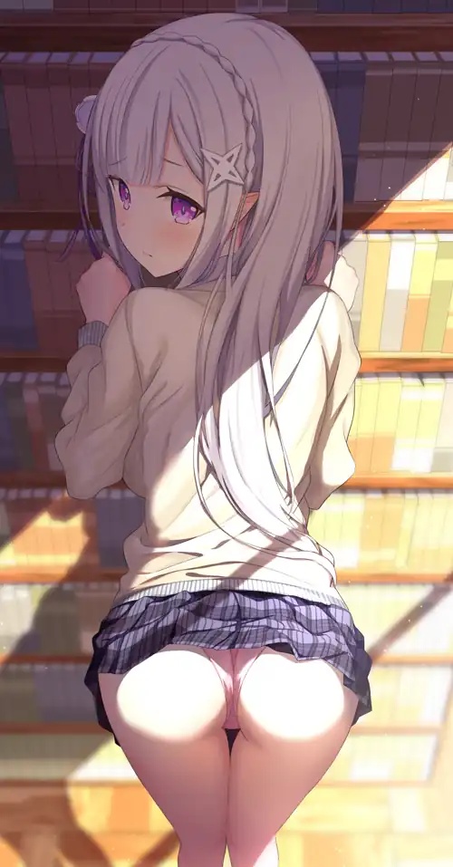 Emilia at library [Re:Zero]