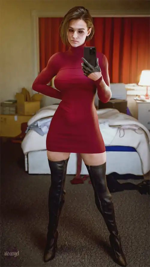 Jill trying on Ada's dress (XieAngel) [Resident Evil]