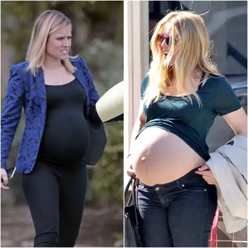 Kristen Bell's pregnant belly ... about to burst ...