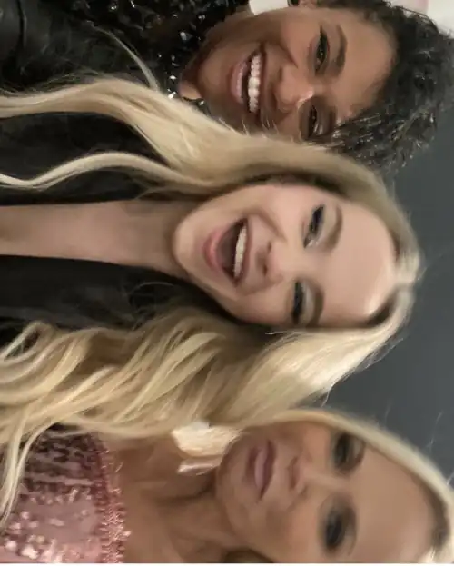 Dove Cameron with Ariana Debose and Kristin Chenoweth. At the NYC Galla