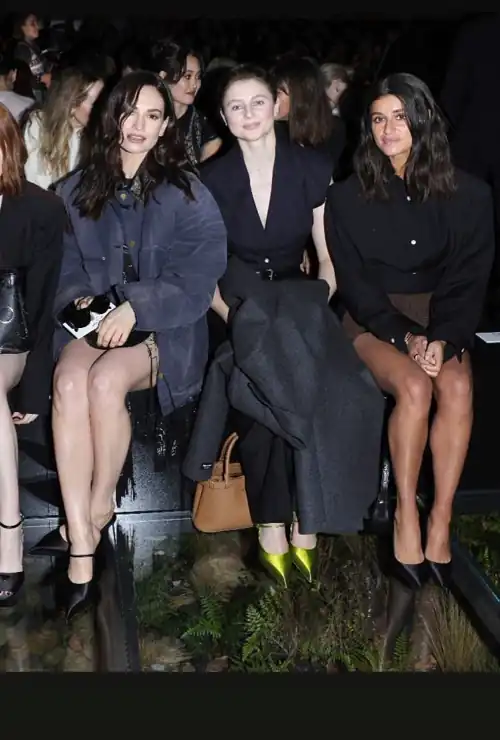 With Thomasin Mckenzie and Anya Chalotra