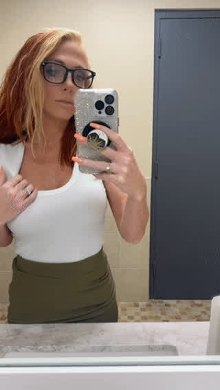 Who doesn’t cum to the restroom to play with their tits every hour 