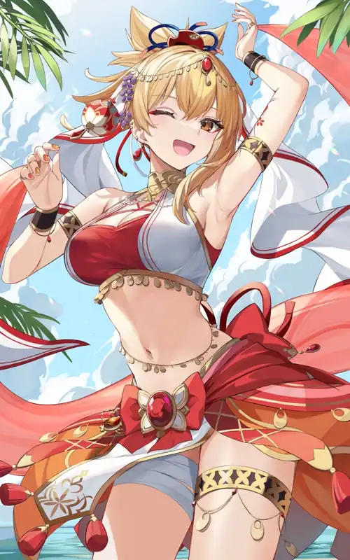 Yoimiya showing what she got from sumeru 💦