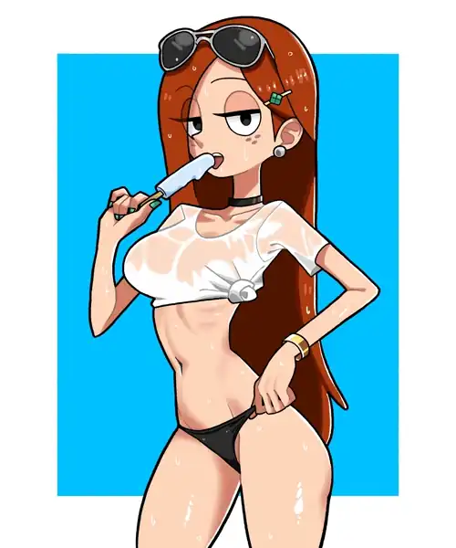 Wendy eating a popsicle ona hot summer day (N K M) [Gravity Falls]