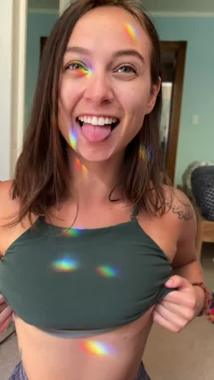 Rainbows and smiles! Oh and titties