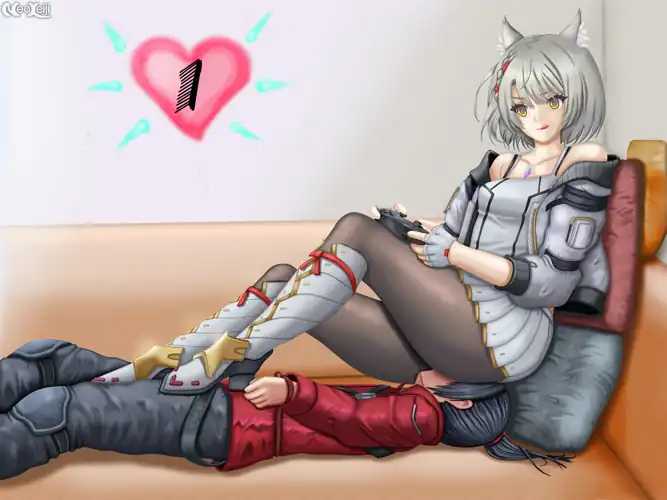 Her little gaming seat