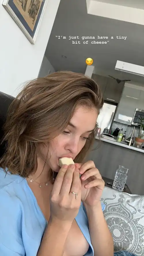 Her tit is essentially just hanging out in this photo