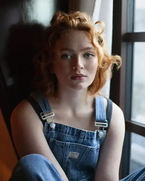 Sadie wearing overalls