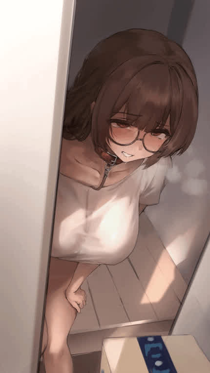 Dog knot while answering the door (Polki)