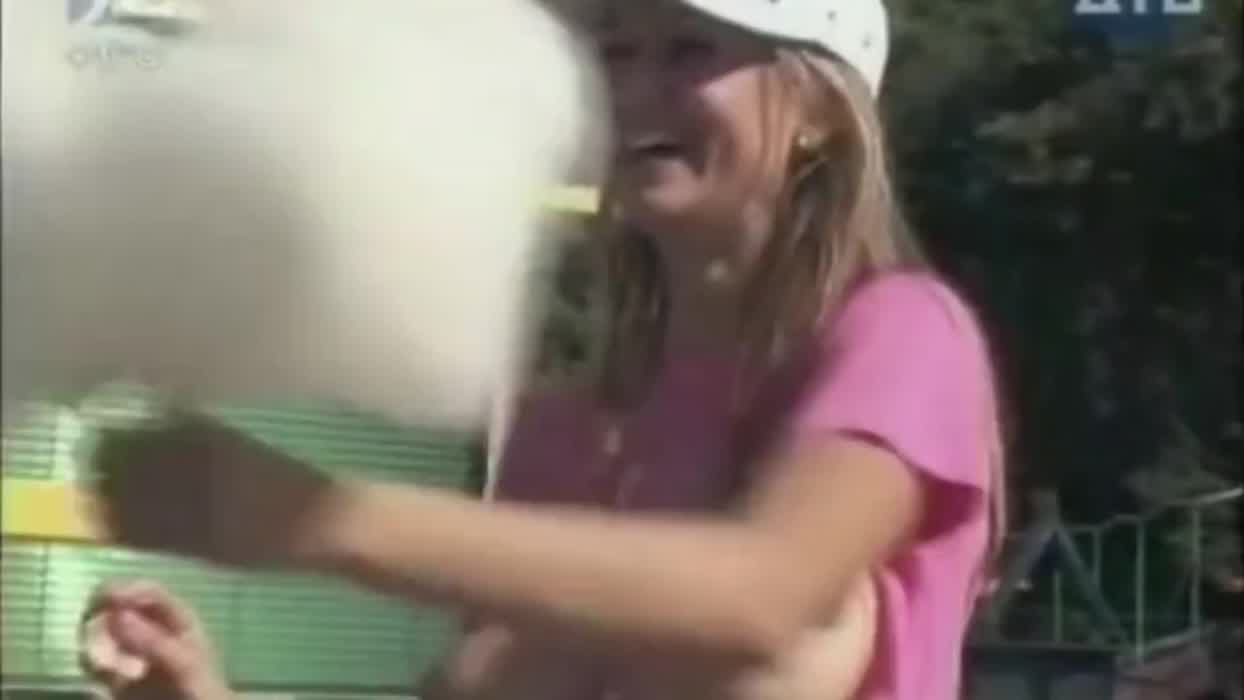 From an old AltBoobWorld TV ad for Cotton Candy. You don't see "boob hole" shirts much now, I guess they're out of fashion