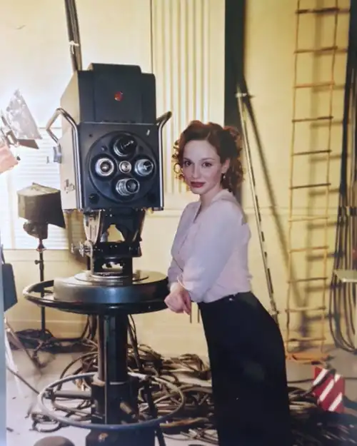 Christina on set of "The Big Time", around 2001
