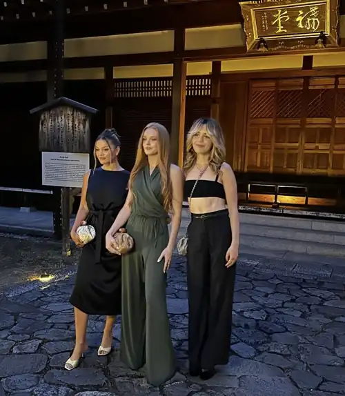 With Abigail Cowen and Kiernan Shipka at MaxMara’s Pasticcino World Tour: Treasures of Japan bag launch in Kyoto, Japan 5/22/2024