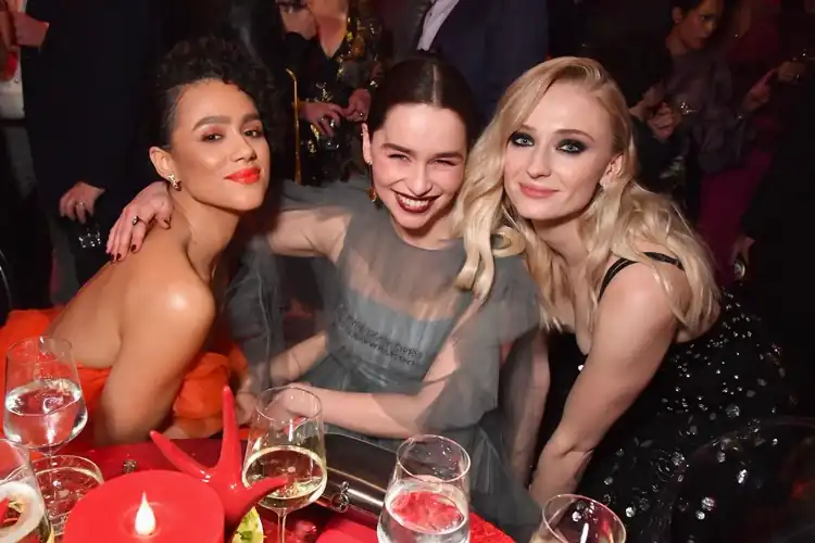 With Emilia Clarke and Sophie Turner | 2019