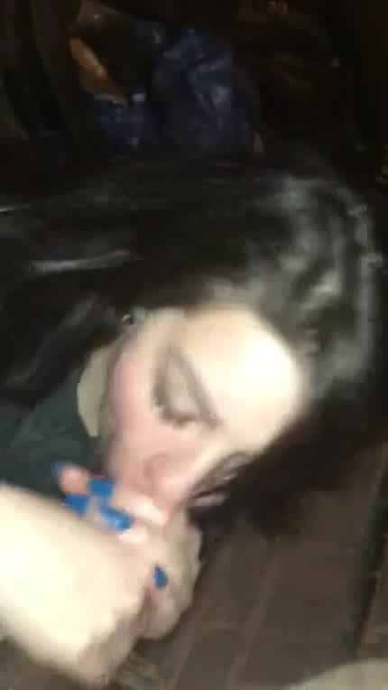 She loves sucking on that black cock