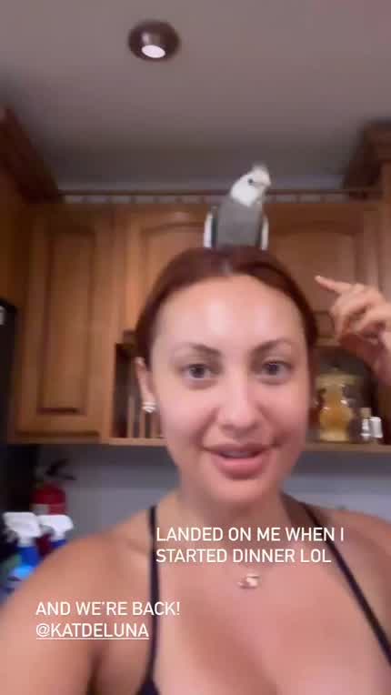 Francia with a bird on her head IG 6 17 24