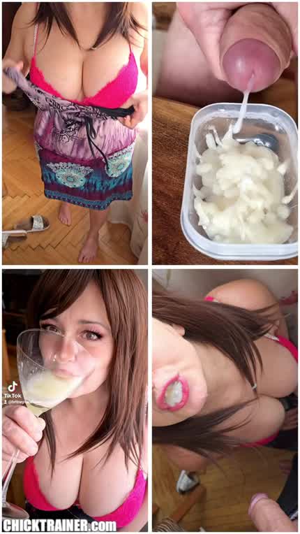 Homemade Gokkun. Britney Swallows a Dozen Cum Loads