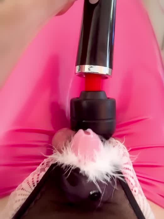 Ruined in my biggest cage and latex leggings, since you seemed to like the last one 😚 