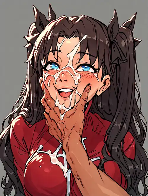 Rin Tohsaka is happy