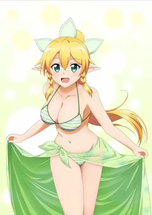 Leafa in a bikini
